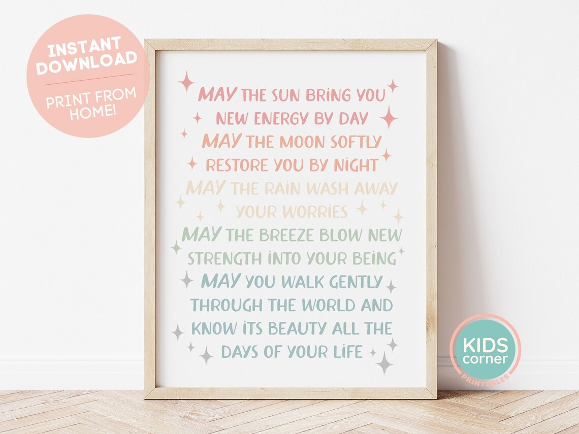 Apache Quote Art Print, Sun Moon Rain Words