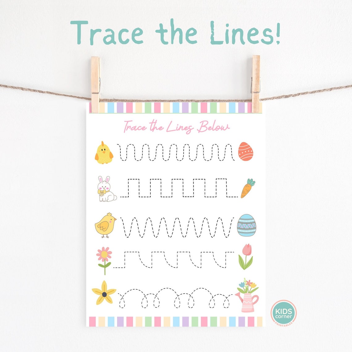 Kids Easter Activity Pages Pink Title Printable Cover Art Poster - Image 2