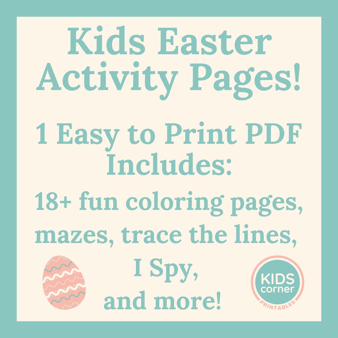 Kids Easter Activity Pages Pink Title Printable Cover Art Poster - Image 3
