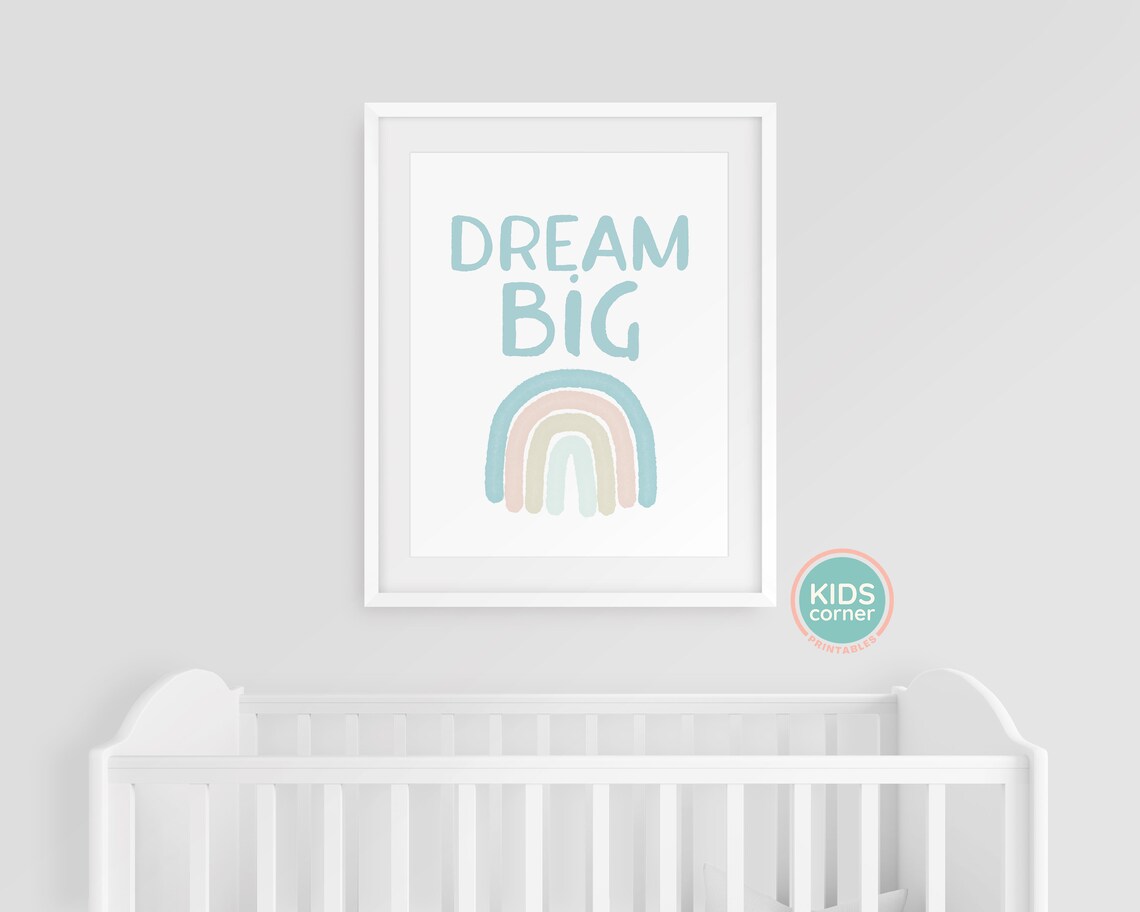Dream Big Quote for Kids Room, Neutral Poster - Image 3