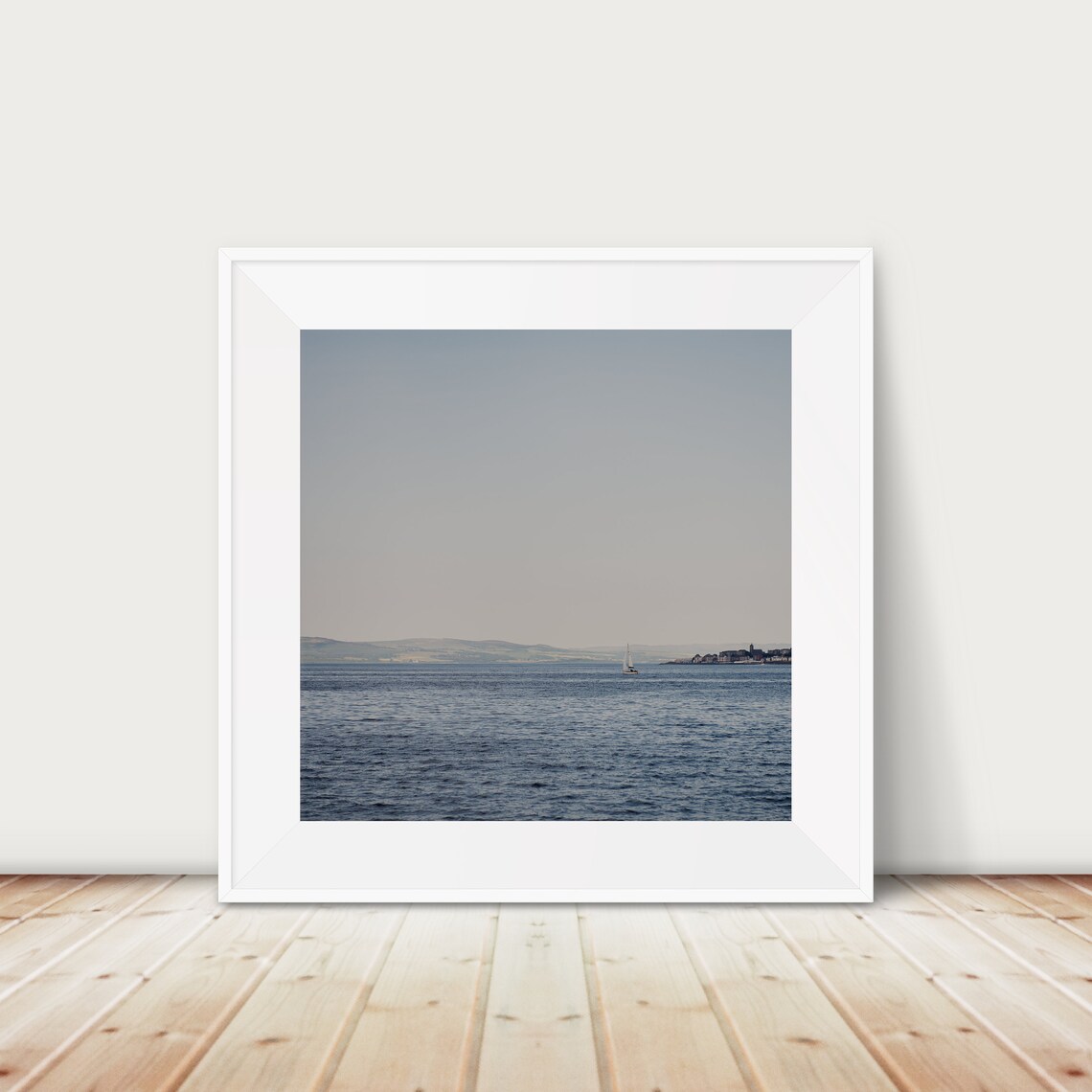 Scotland Firth Of Clyde Sailboat Serene Coastal Waters Photo Print