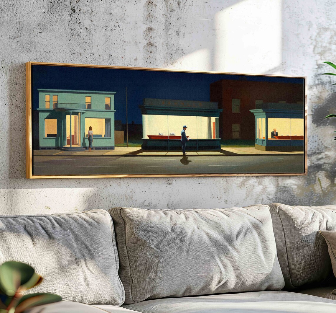 Panoramic Modern Wall Art Print, Long Wide Painting