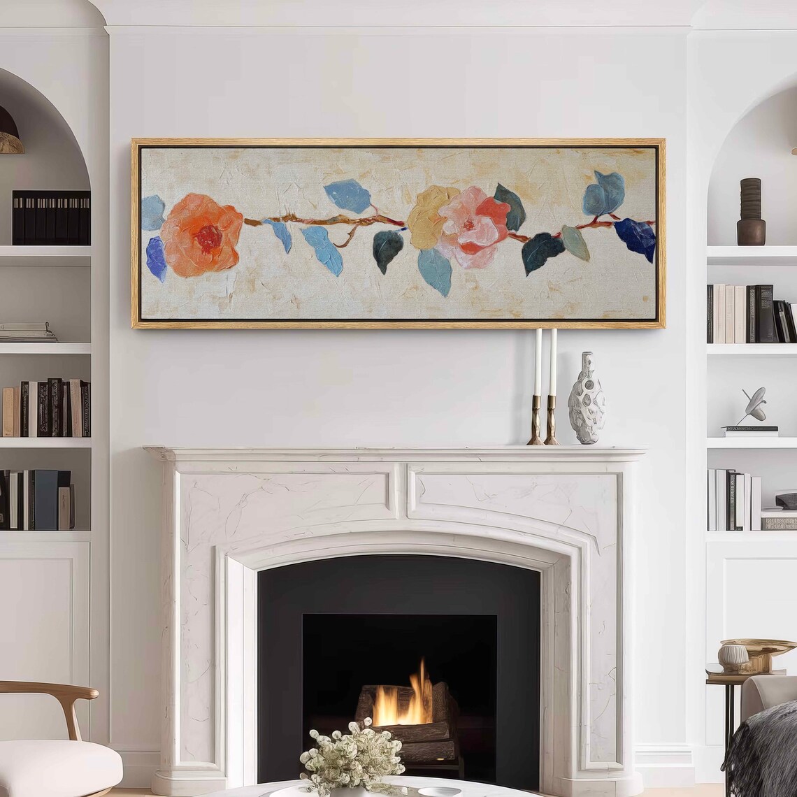 Panoramic Floral Minimalist Art Print, Horizontal - Image 3