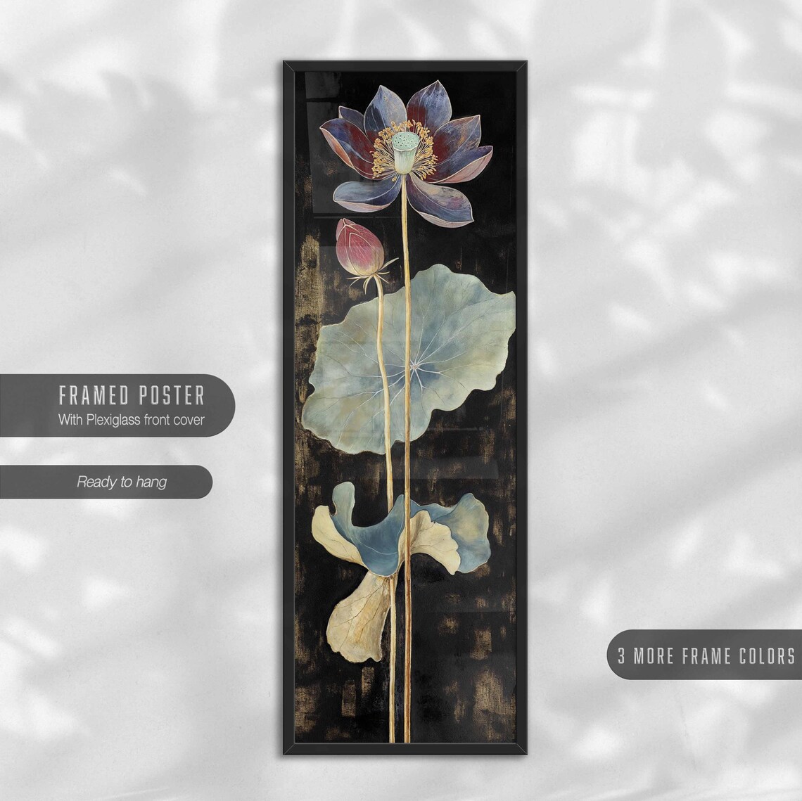Vintage Botanical Floral Art Print, Tall Vertical Flowers - Image 4