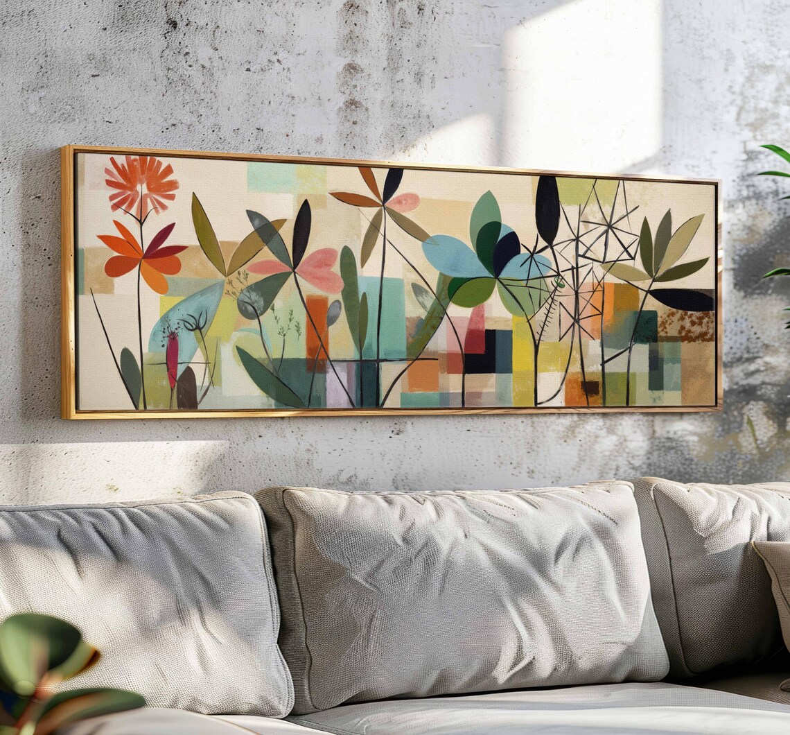 Mid-Century Botanical Floral Wall Art Poster Print