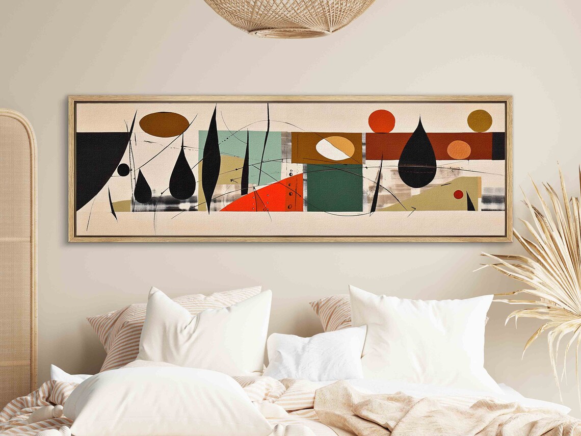 Mid Century Modern Geometric Art Print, Long Horizontal - Image 2