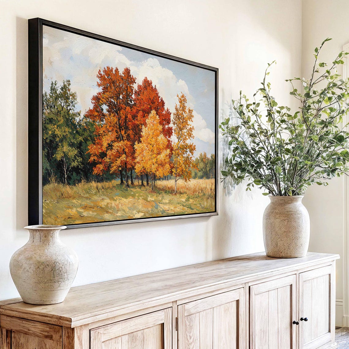 Autumn Forest Trees Fall Foliage Vintage Landscape Painting Art Print - Image 3
