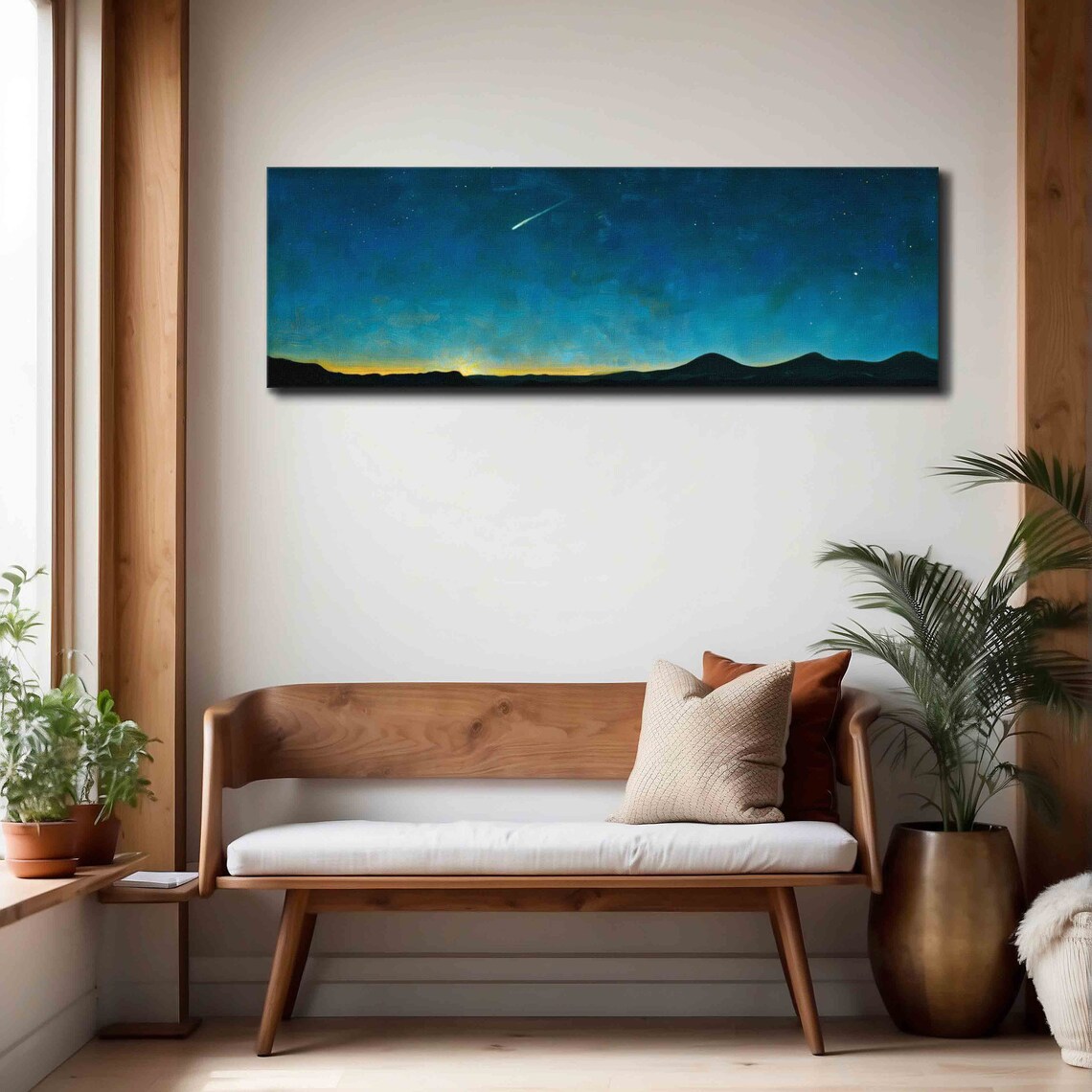 Evening Sky With Comet, Celestial Landscape Art Print - Image 4