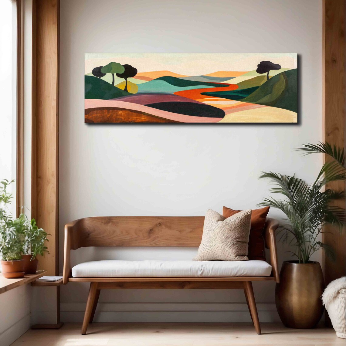 Modern Landscape Art Print, Minimal Panoramic View - Image 4