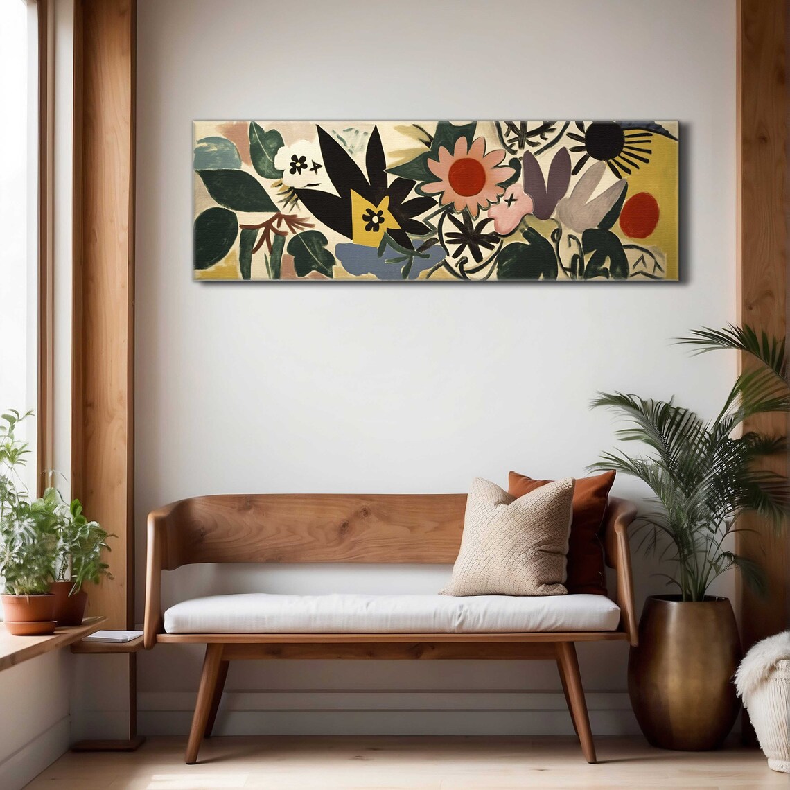 Panoramic Floral Art Print, Mid-Century Minimalist - Image 4