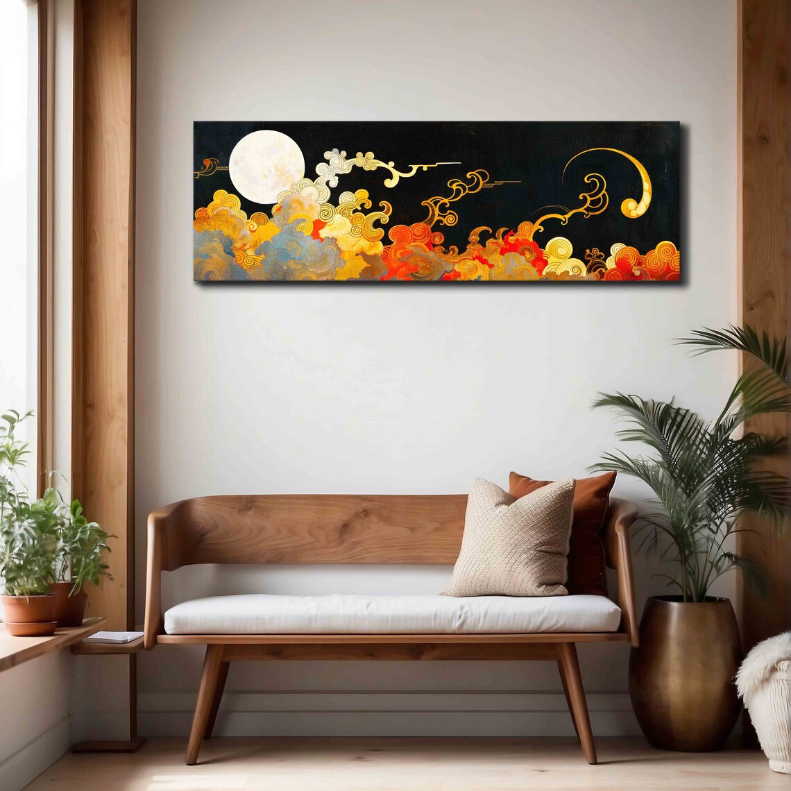 Art Nouveau Cloud Wall Art, Vintage Panoramic Print - Image 4