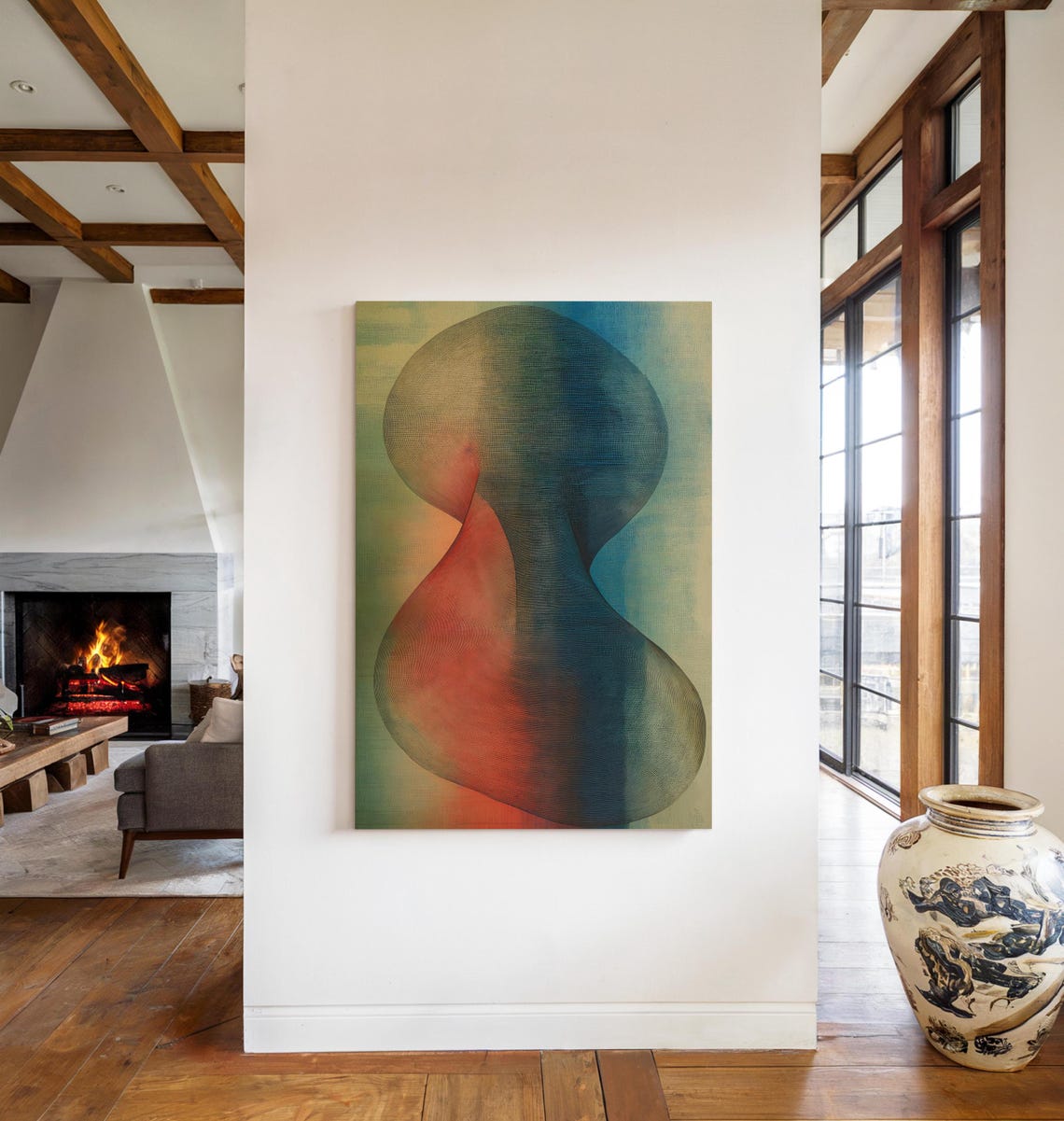 Colorful Organic Gradient Abstract Red Blue Green Modern Art Poster - Image 4