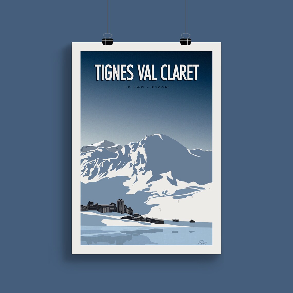 Tignes Val Claret Travel Poster, Alps Landscape - Image 2