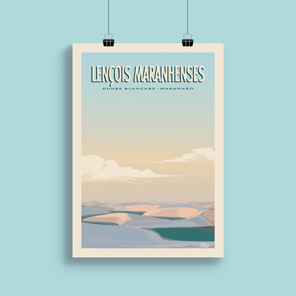 Lencois Maranhenses White Dunes Lagoons Brazil Travel Poster - Image 2