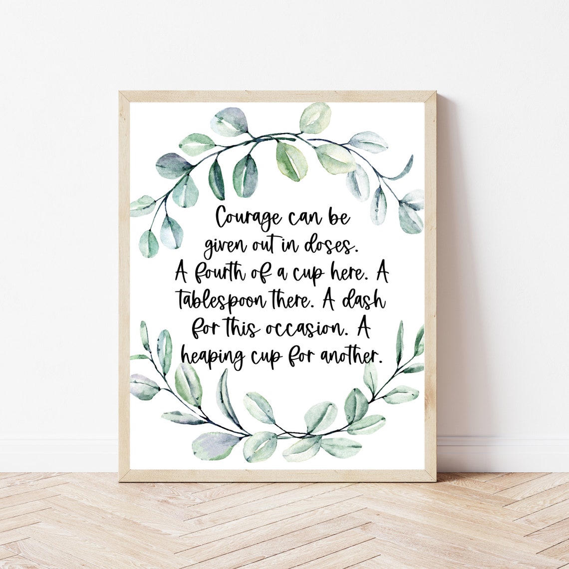 Courage Poster Classroom Wall Decor Inspirational Inspiring Teacher Sign Art Farmhouse Print