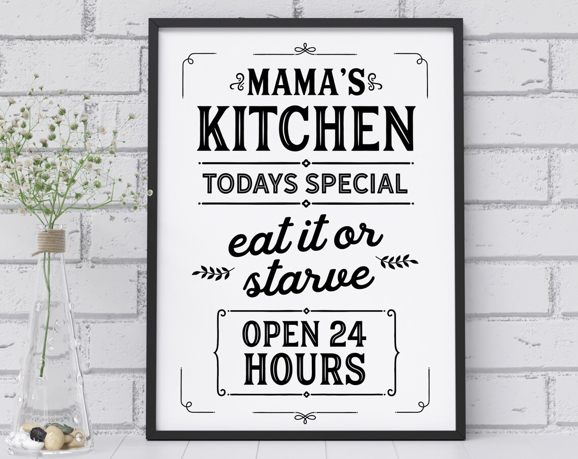Farmhouse Kitchen Wall Art Print, Kitchen Decor