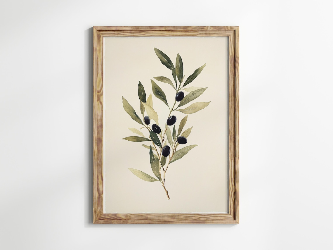 Vintage Olives Illustration Art Print, Botanical Kitchen Decor - Image 3