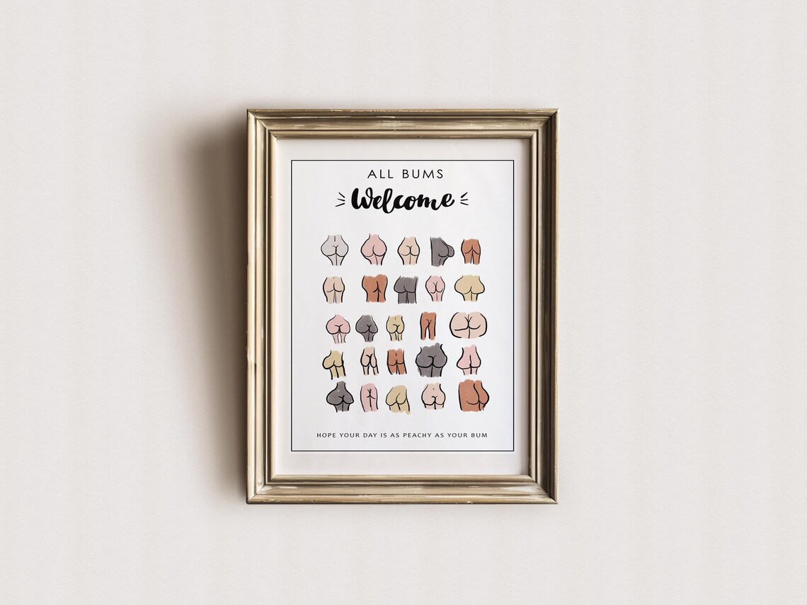 All Bums Welcome Funny Bathroom Poster Print - Image 3