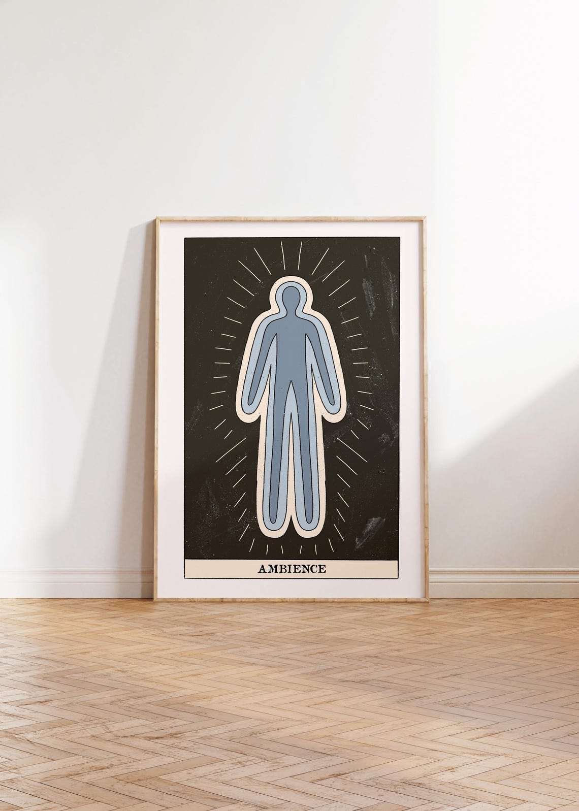 Ambience Tarot Card Art with Glowing Human Aura on Black Poster - Image 3