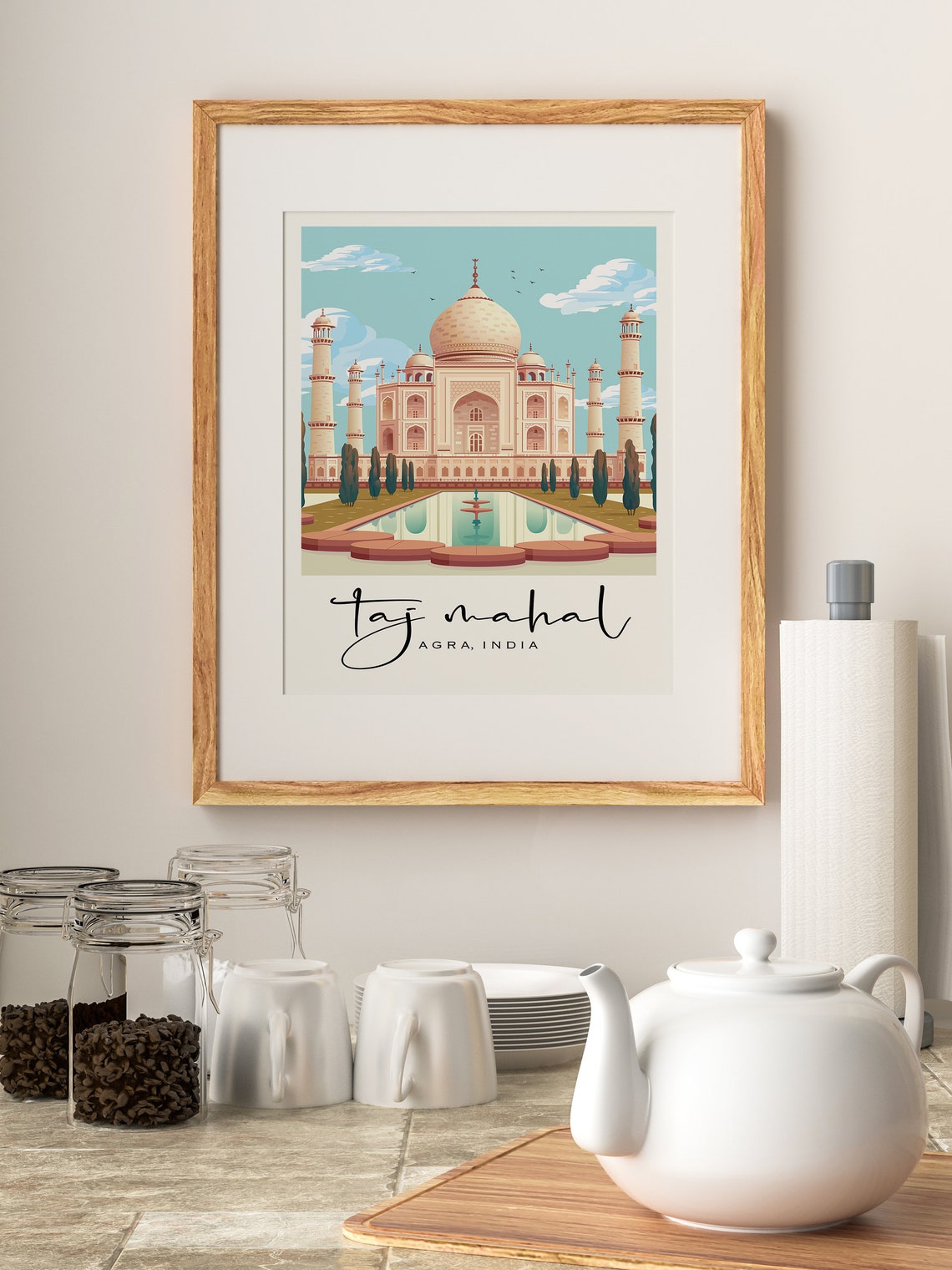 Taj Mahal Agra India Iconic Marble Dome Landmark Travel Poster - Image 3