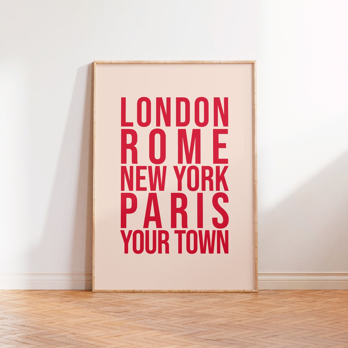 Your Town Personalised Typography Print Bespoke Custom Quote Text Wall Art Unframed A5 A4 A3 Poster Gallery Wall Eco Friendly Print - Image 2
