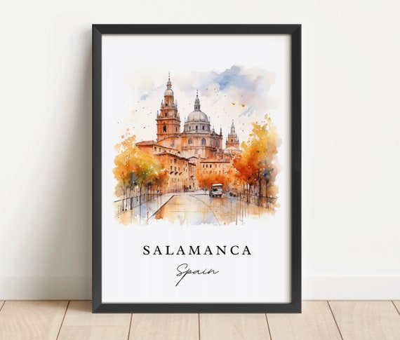 Salamanca Spain Travel Poster, Custom Text Personalized