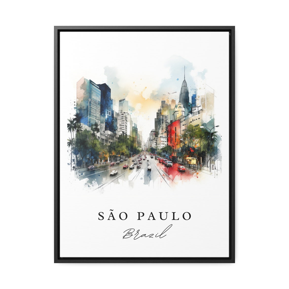 S e3o Paulo Wall Art Brazil Poster, Custom Text - Image 2