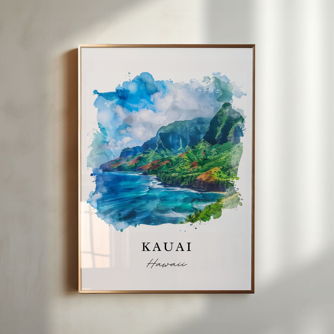 Kauai Hawaii Art Kauai Print Hawaii Wall Art The Garden Island Hi Gift Travel Print Travel Poster Travel Gift Housewarming Gift