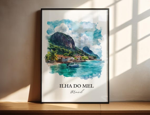 Ilha Do Mel Wall Art Paran Print Brazil Watercolor Gift Travel Poster Housewarming