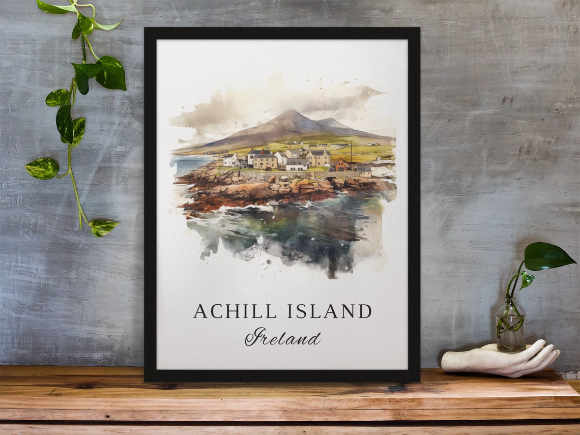 Achill Island Ireland Travel Poster, Custom Text - Image 3