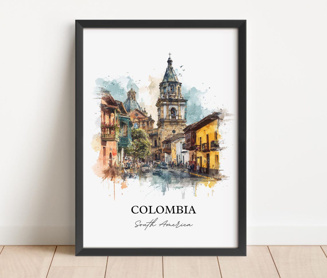Colombia Wall Art Print Watercolor Country Gift Travel Poster Housewarming - Image 2