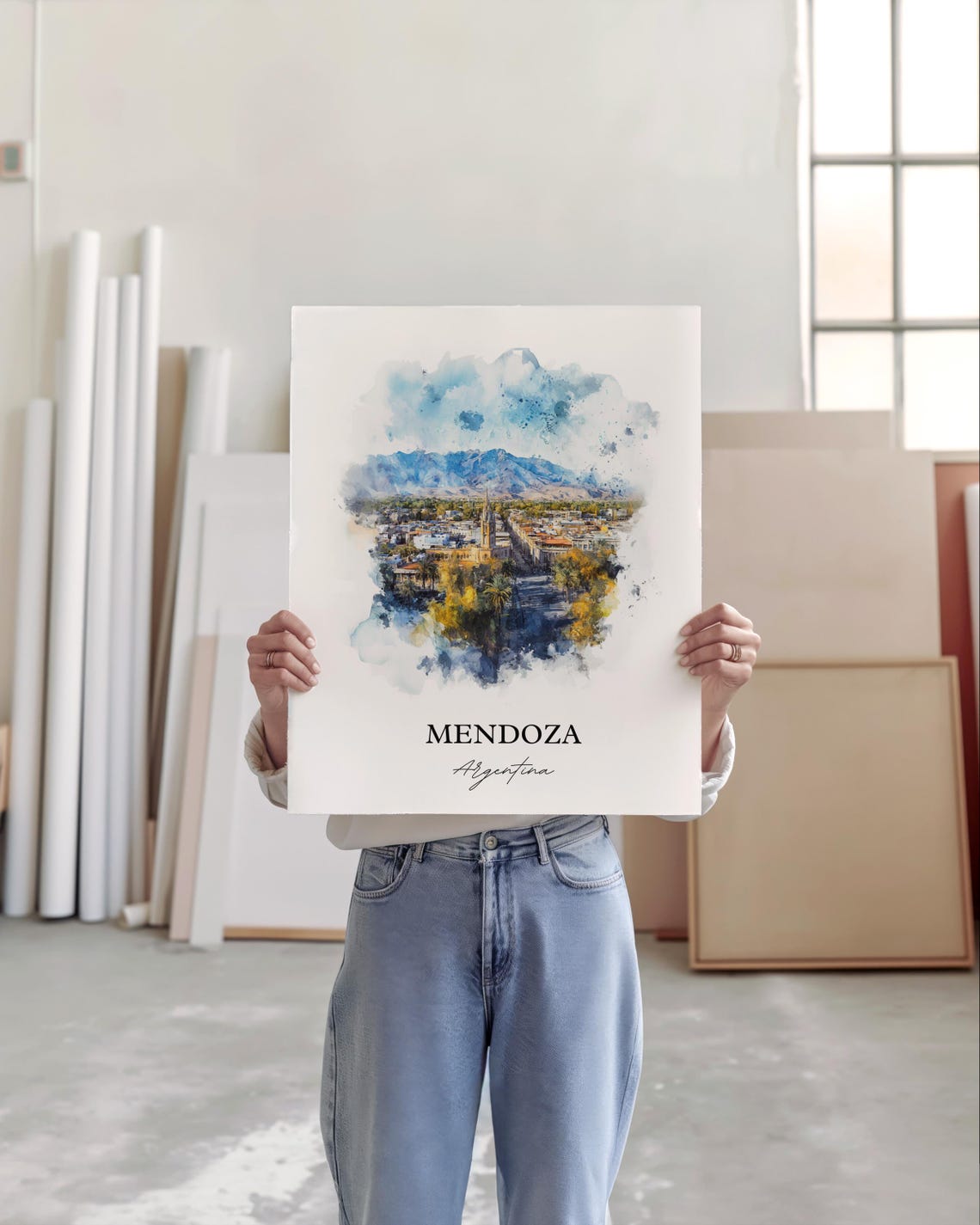 Mendoza Argentina Wall Art Print Watercolor Gift Travel Poster Housewarming - Image 4