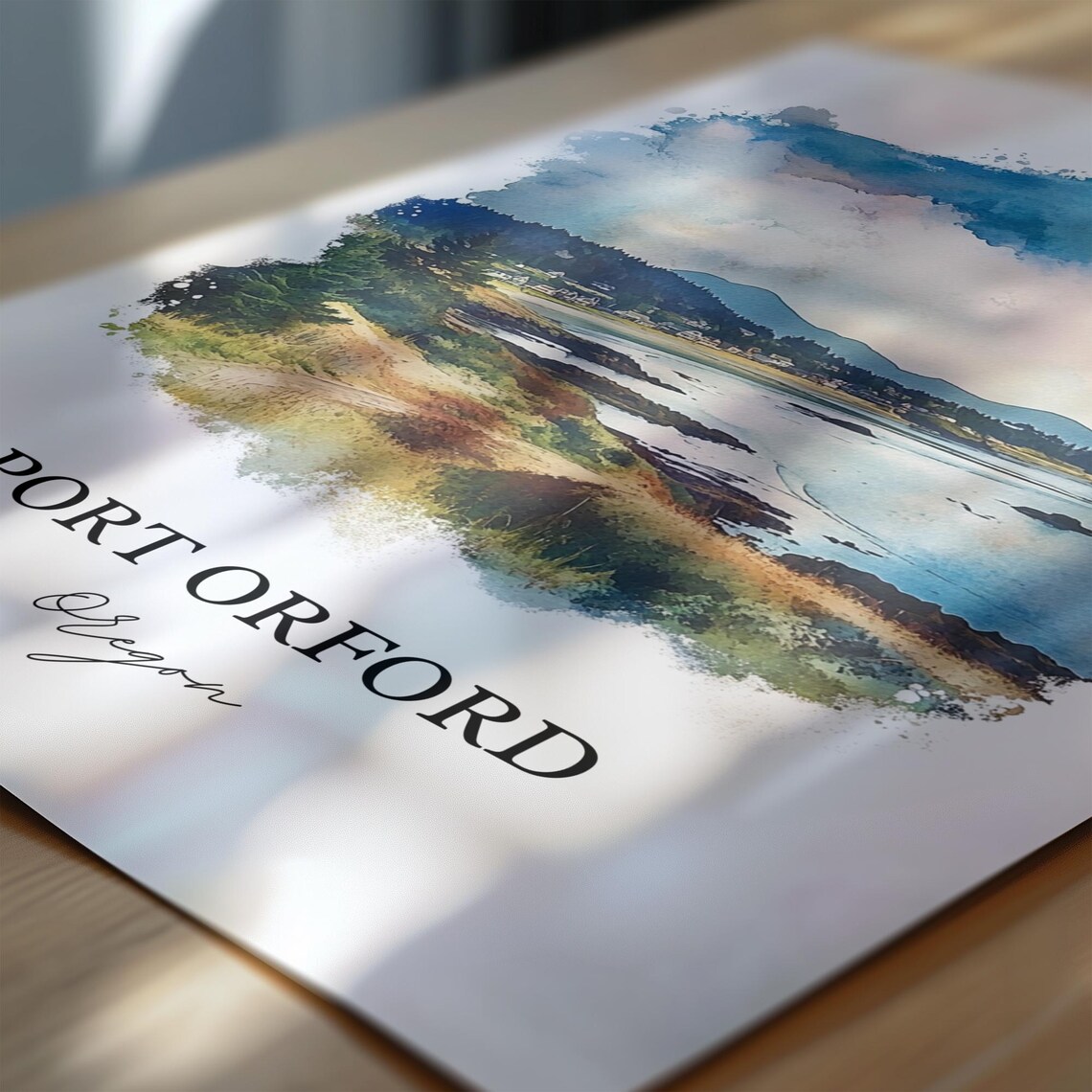 Port Orford Oregon Rugged Coast Bay Watercolor Travel Gift Poster - Image 6