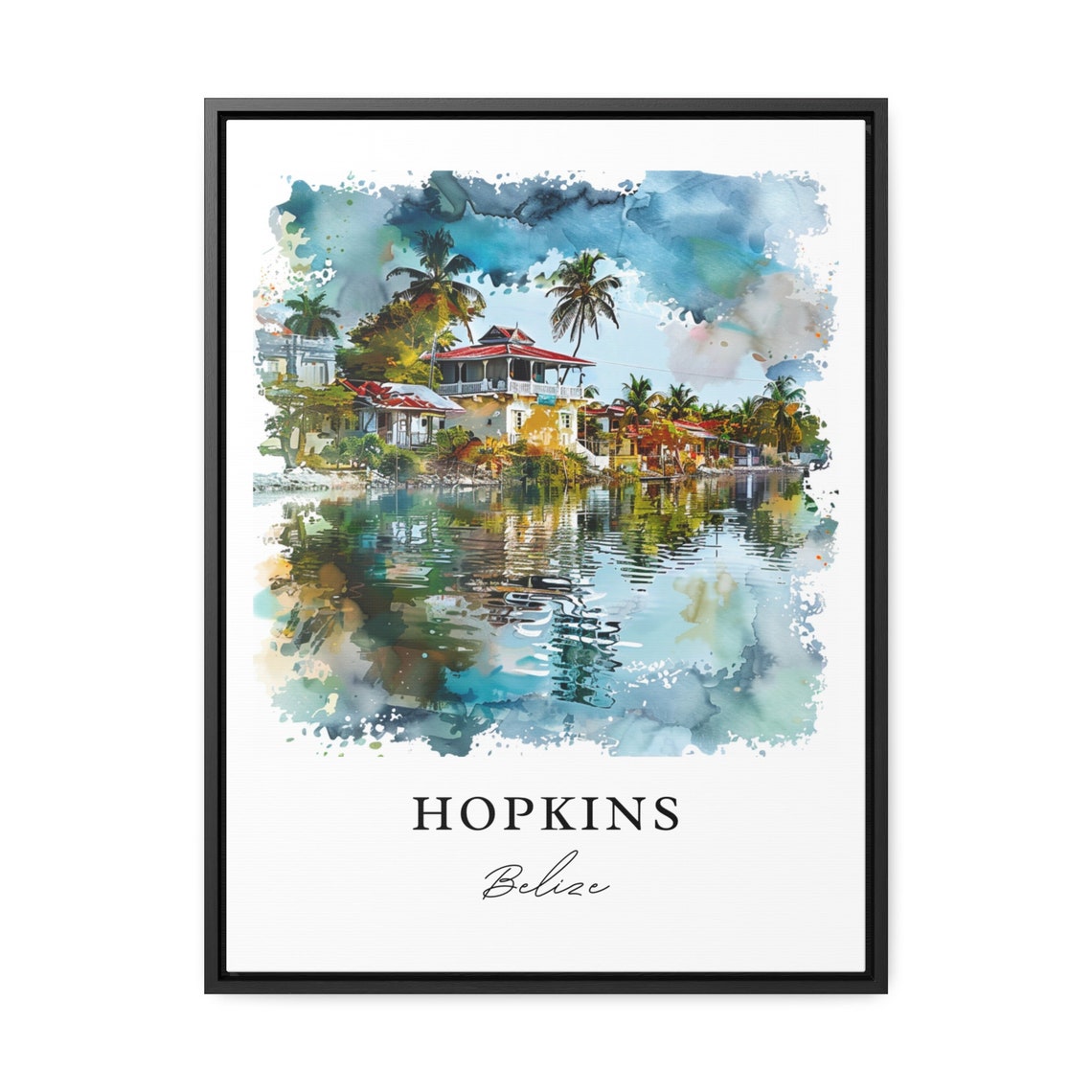Hopkins Belize Wall Art Print Watercolor Gift Travel Poster Housewarming - Image 3