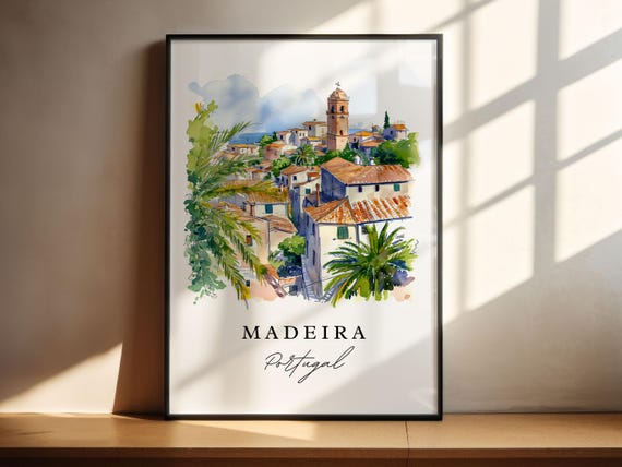 Madeira Traditional Travel Art Portugal Poster Print