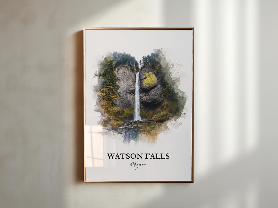 Scenic Watson Falls Oregon Clearwater River Waterfall Poster - Image 5
