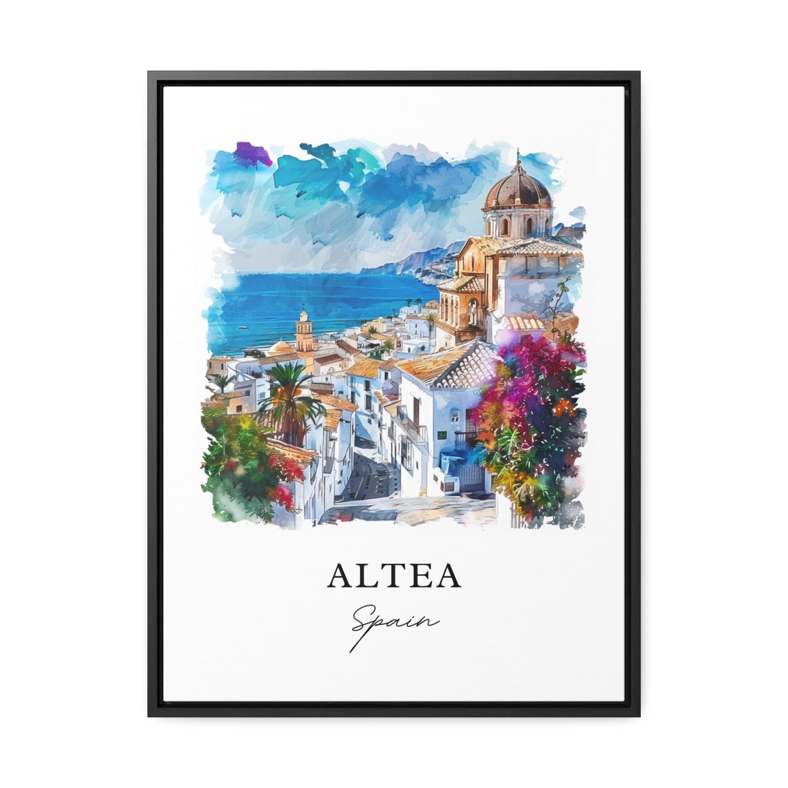 Altea Spain Travel Poster, Valencian Watercolor Print - Image 3