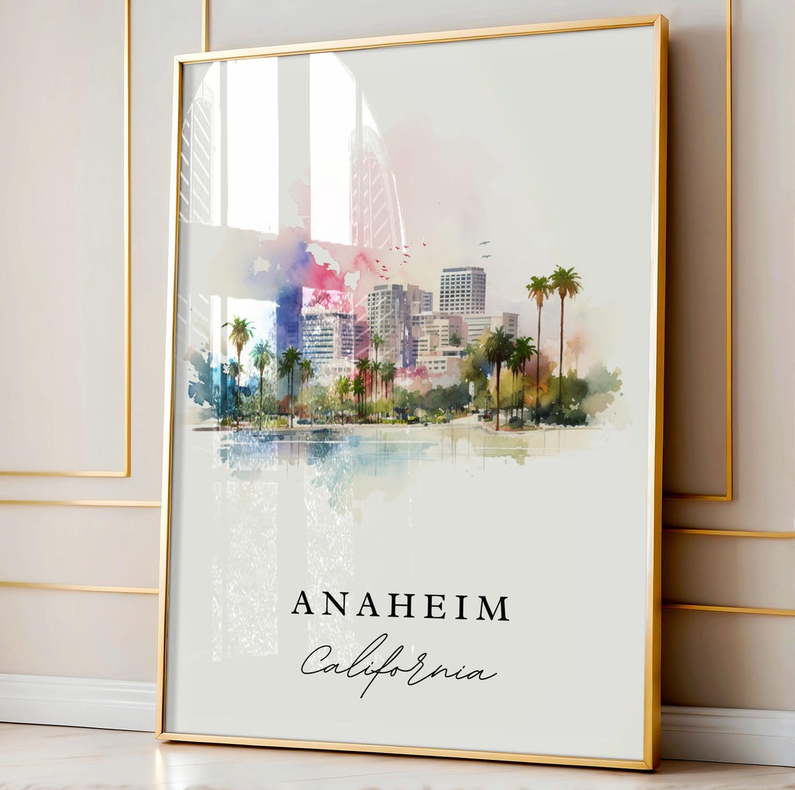 Anaheim Ca Wall Art Poster Cali Wedding Gift Birthday Present Custom Text Personalized - Image 4