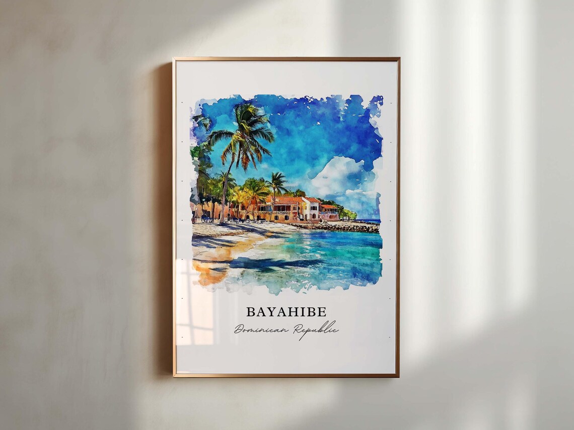 Bayahibe Dominican Republic Beach Palms Watercolor Caribbean Poster - Image 4