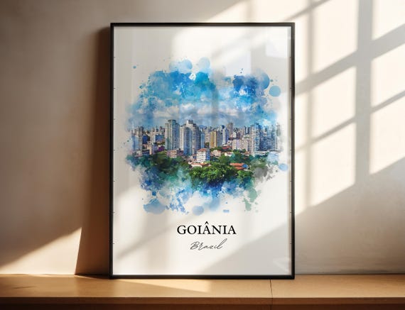 Goinia Wall Art Gois State Print Brazil Watercolor Gift Travel Poster Housewarming