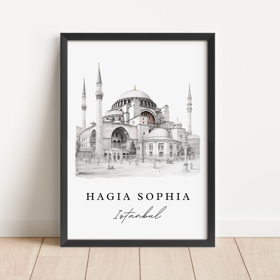 Hagia Sophia Pencil Sketch Travel Poster, Istanbul - Image 4