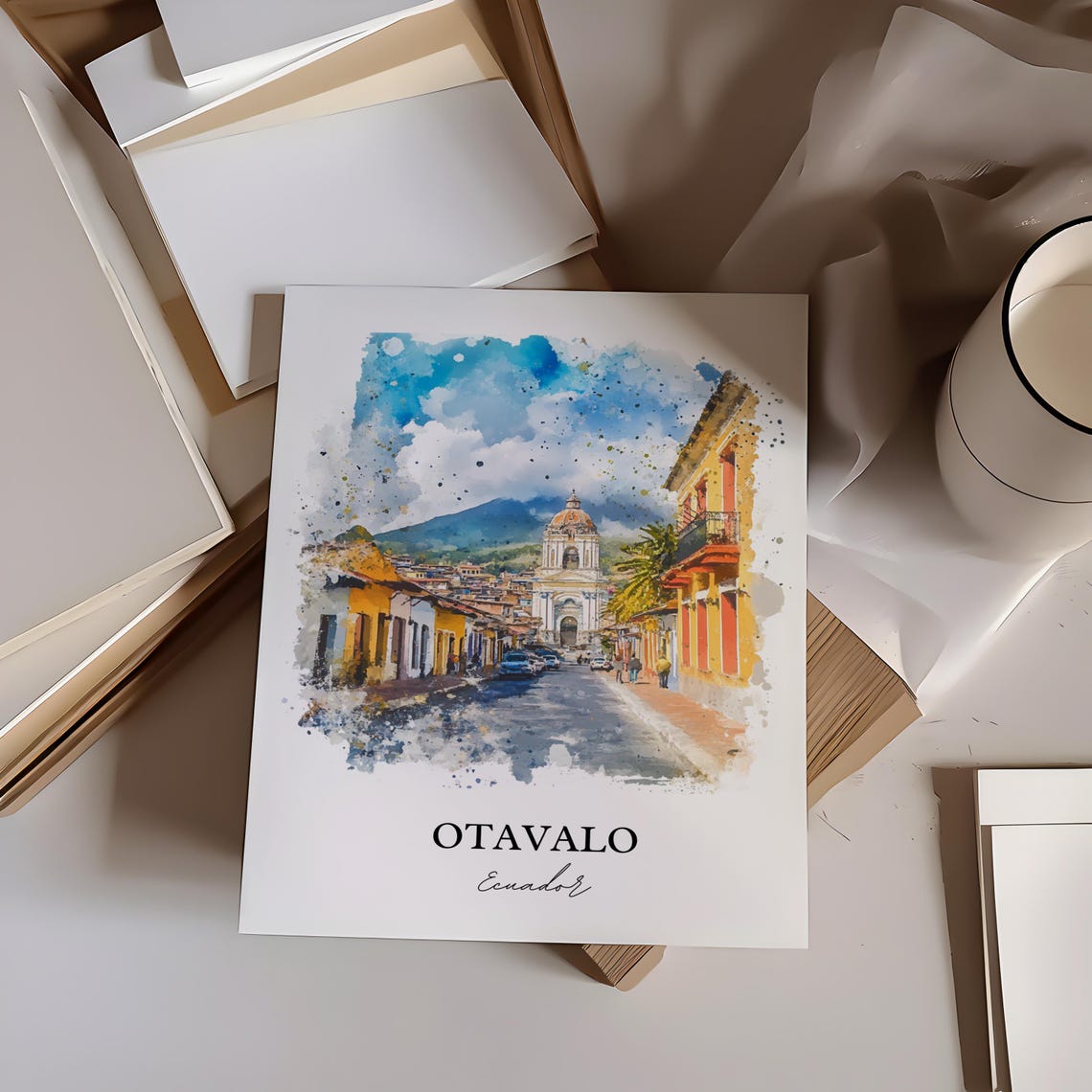 Otavalo Wall Art Ecuador Print Watercolor Gift Travel Poster Housewarming - Image 4