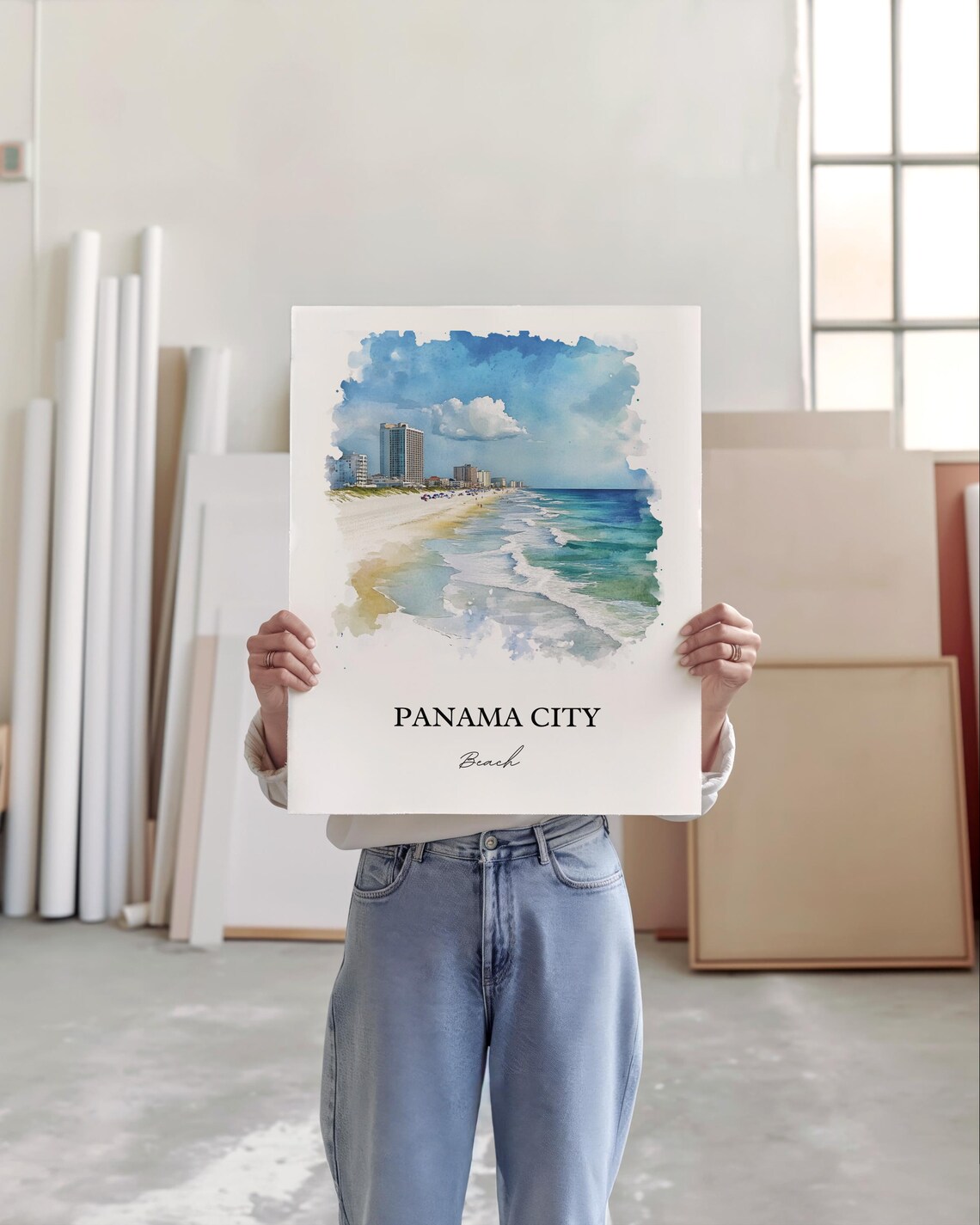 Panama City Beach Watercolor Travel Poster, Florida - Image 3