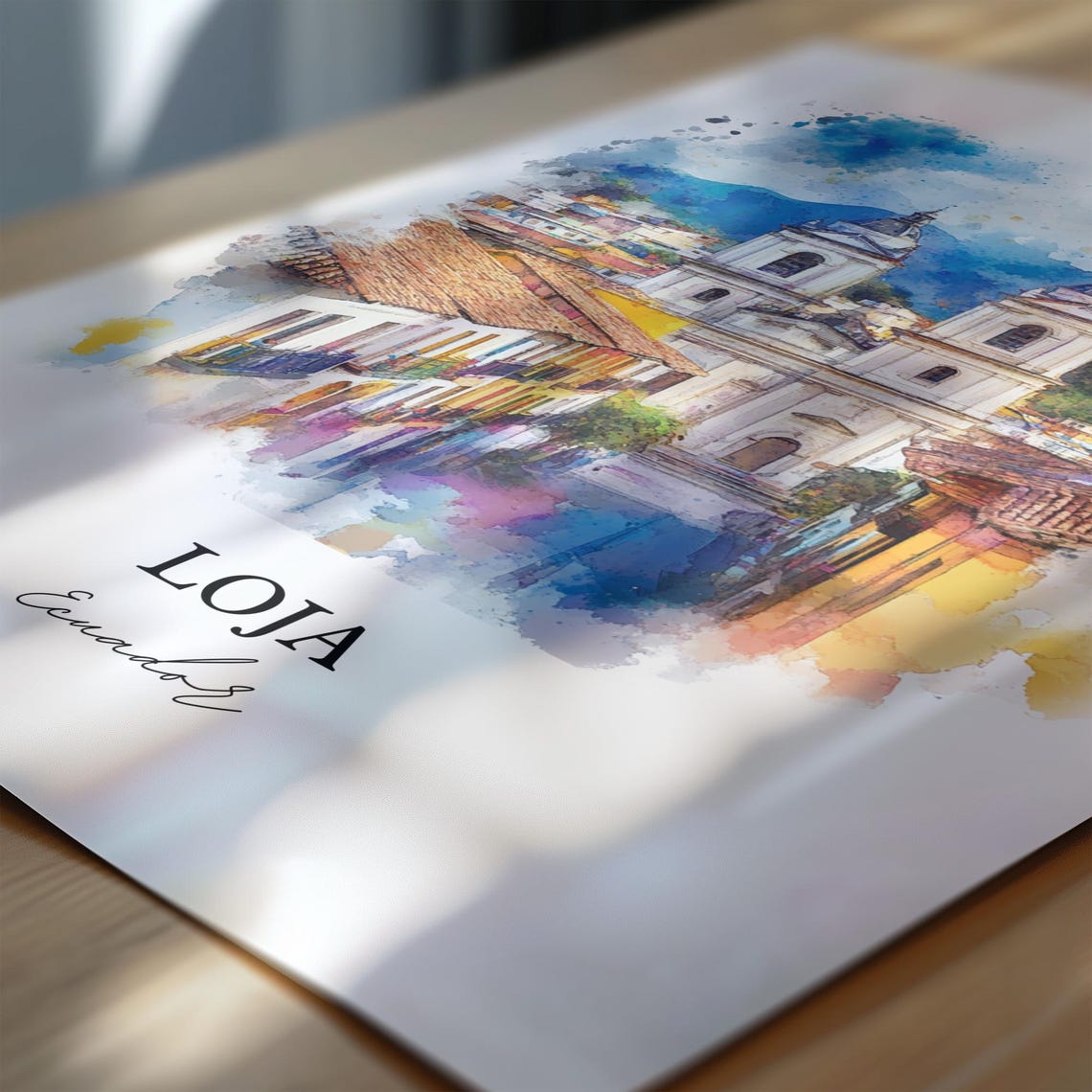 Loja Ecuador Wall Art Cuxibamba Valley Print Watercolor Gift Travel Poster Housewarming - Image 6
