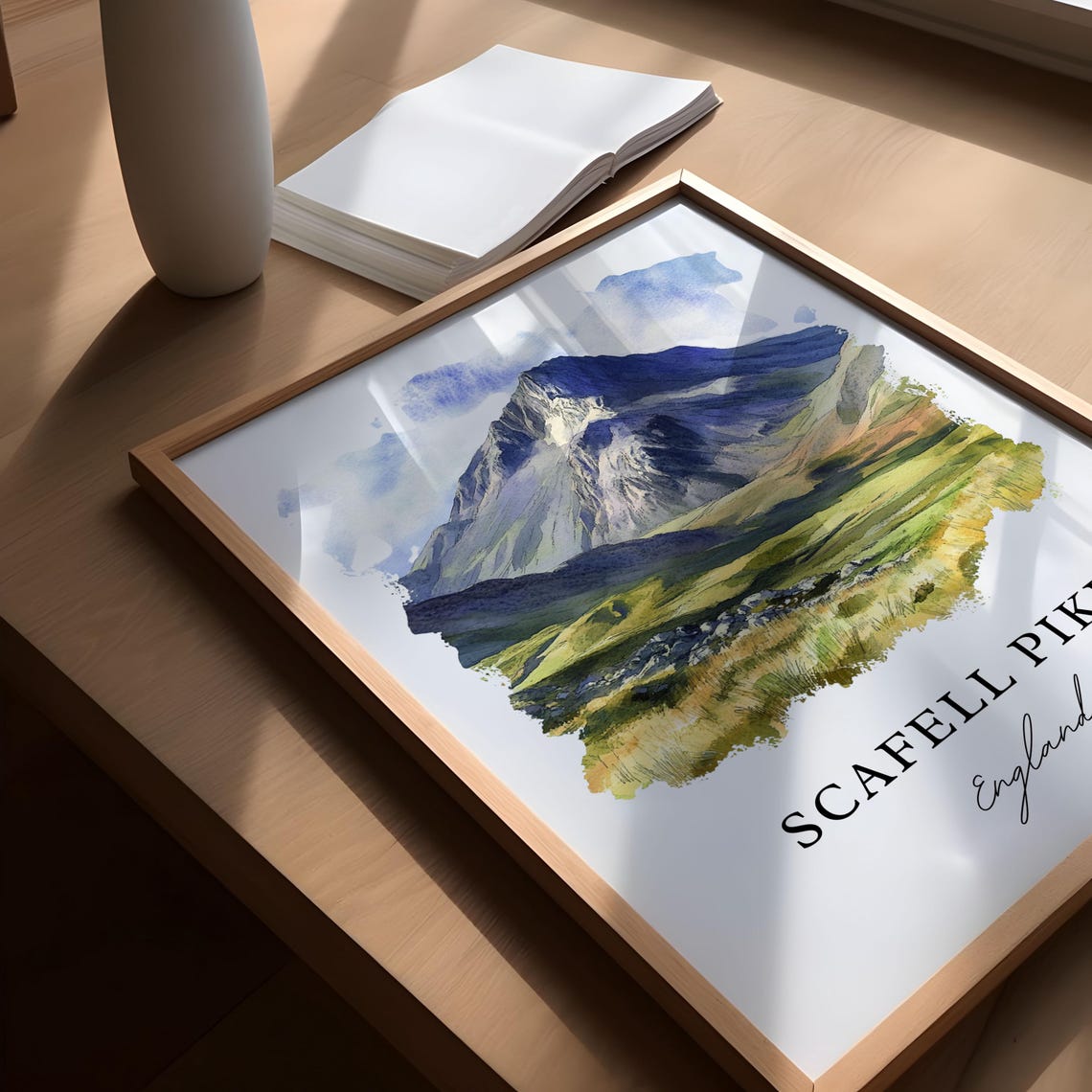 Scafell Pike England Lake District Peak Watercolor Travel Poster - Image 5