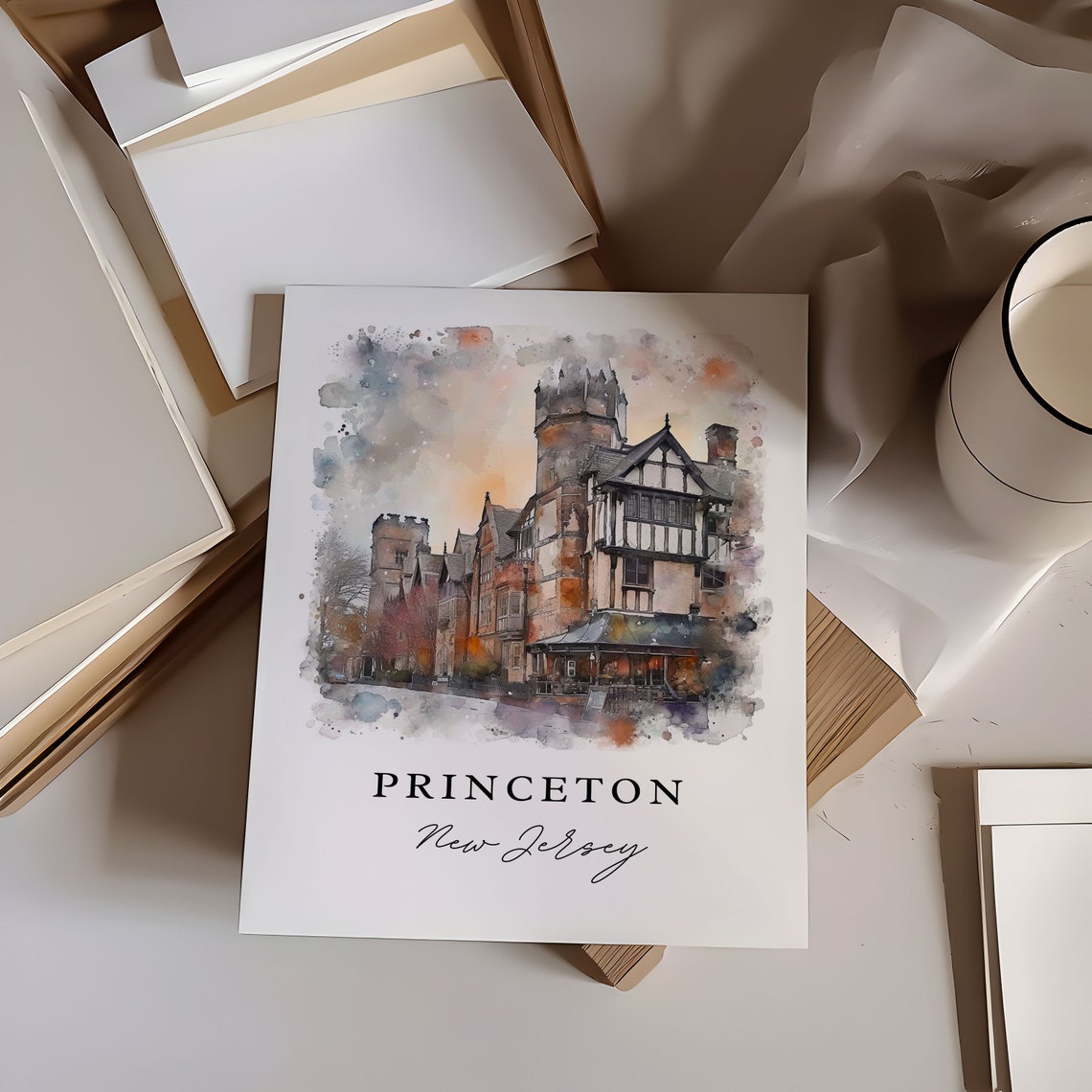 Princeton NJ Art Print, Custom Text Wall Decor - Image 6