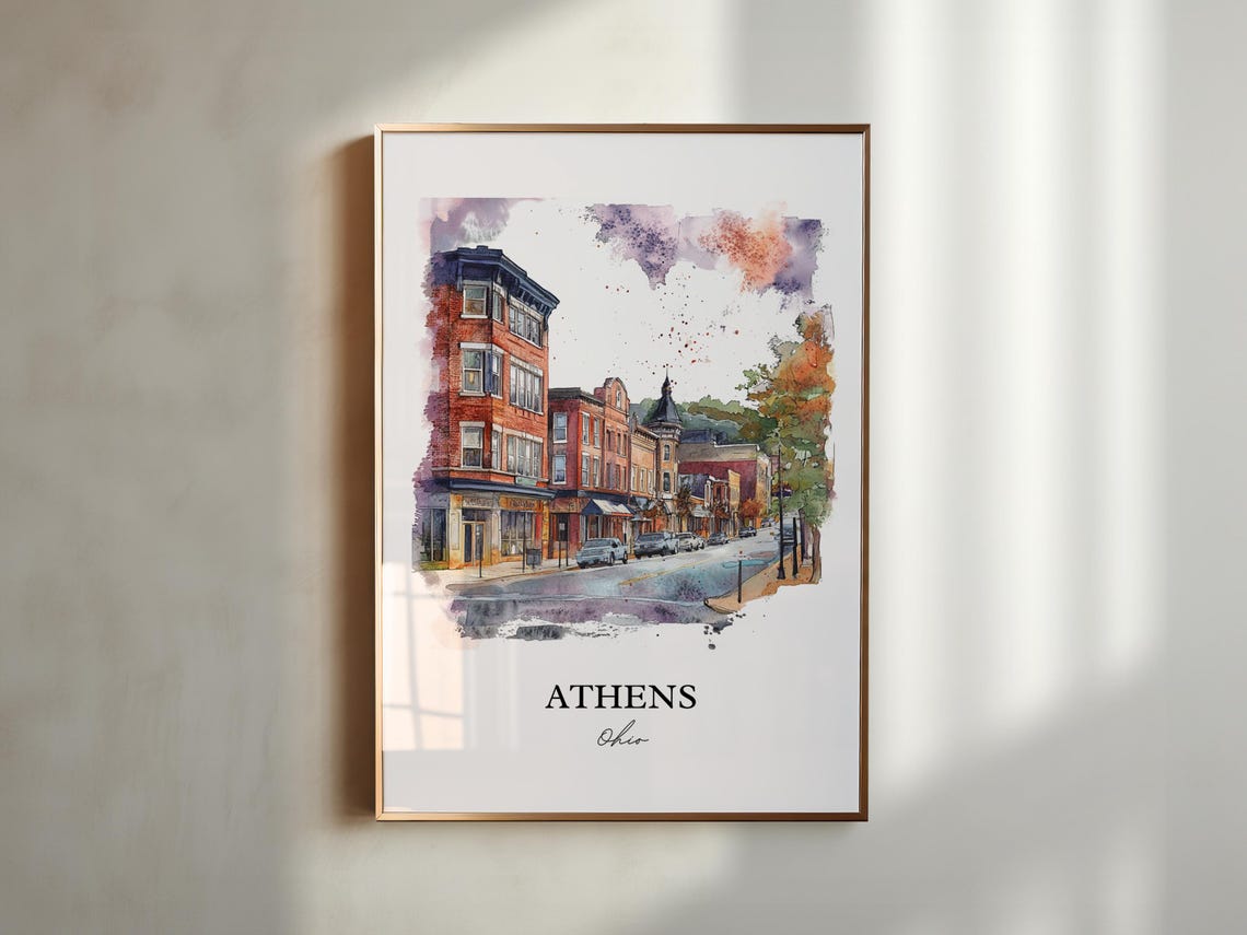 Athens Ohio Travel Poster, Watercolor Art Print - Image 5