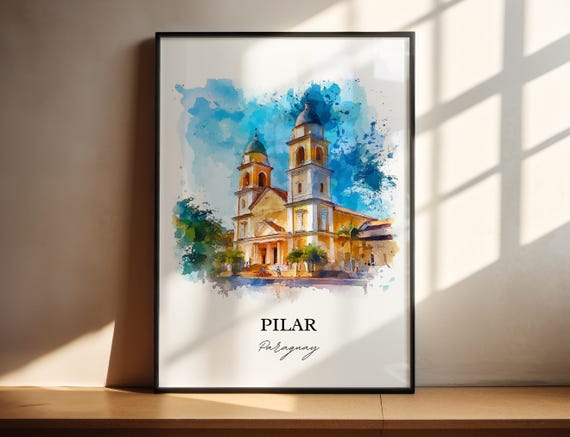Pilar Paraguay Wall Art Paraguayan Print Watercolor Gift Travel Poster Housewarming