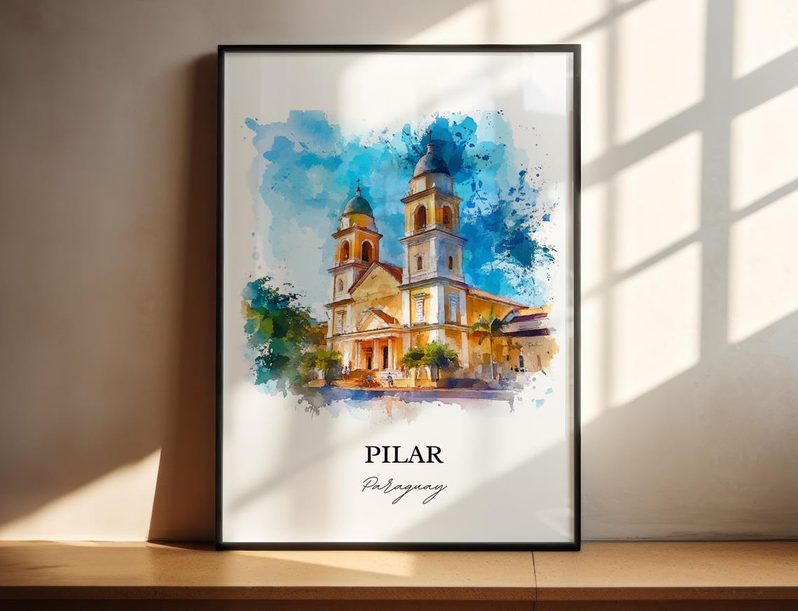 Pilar Paraguay Wall Art Paraguayan Print Watercolor Gift Travel Poster Housewarming