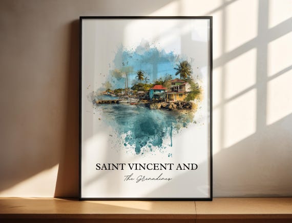 Saint Vincent And The Grenadines Art Caribbean Print Gift Travel Poster Housewarming
